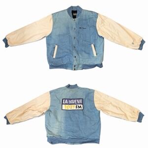 Vintage La Nueva 101.9 FM Los Angeles California Radio Station Jacket Size XL